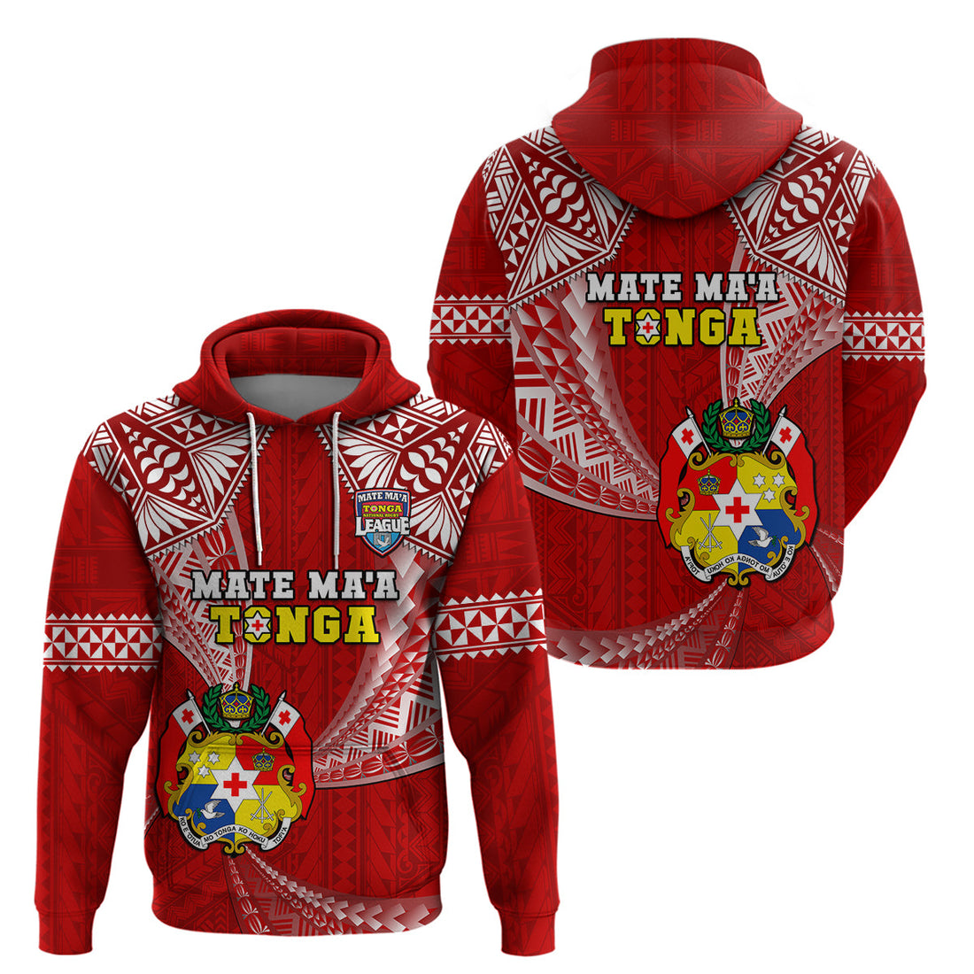 Tonga Rugby Hoodie Mate Maa Tonga Pacific Tongan Ngatu LT14