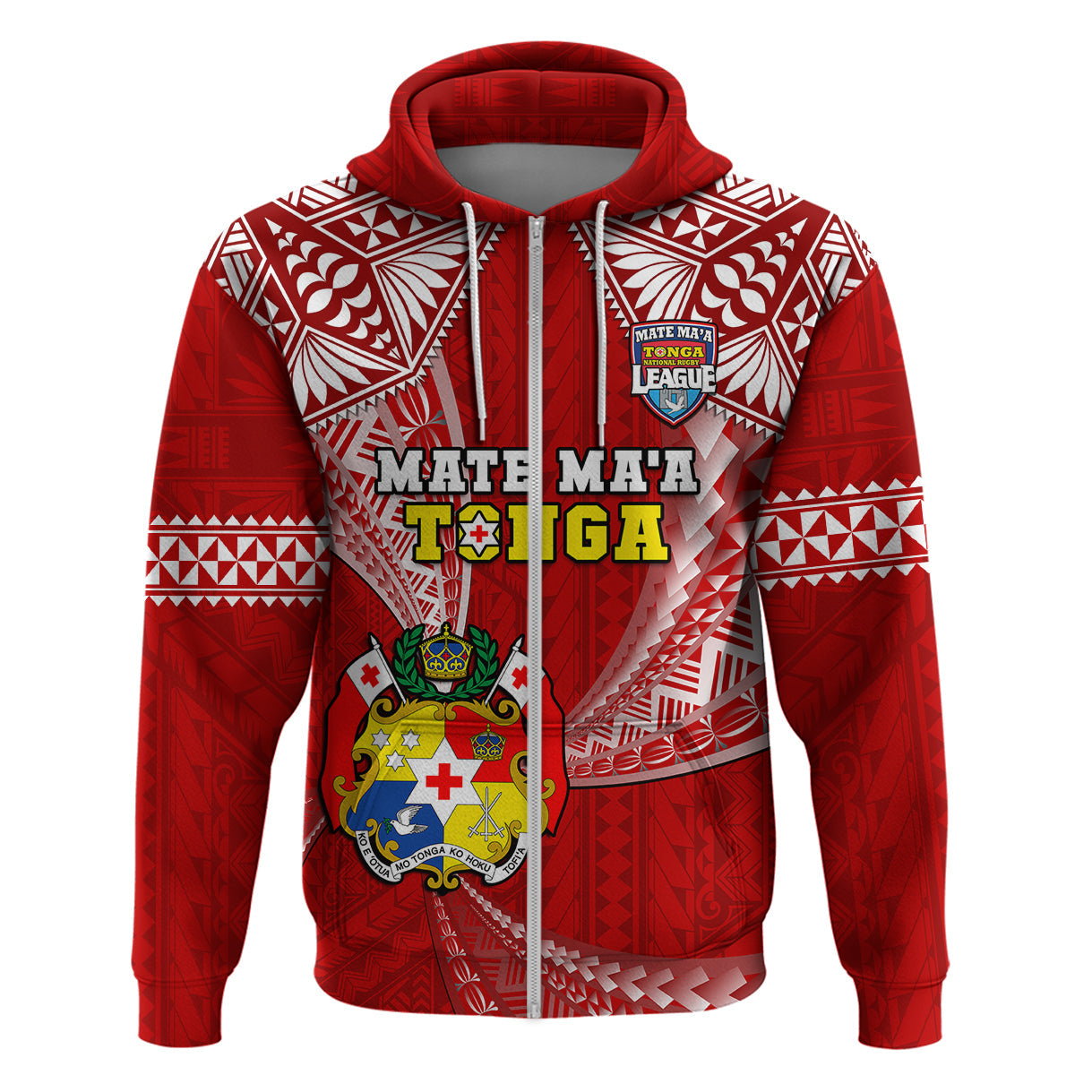 Tonga Rugby Hoodie Mate Maa Tonga Pacific Tongan Ngatu LT14
