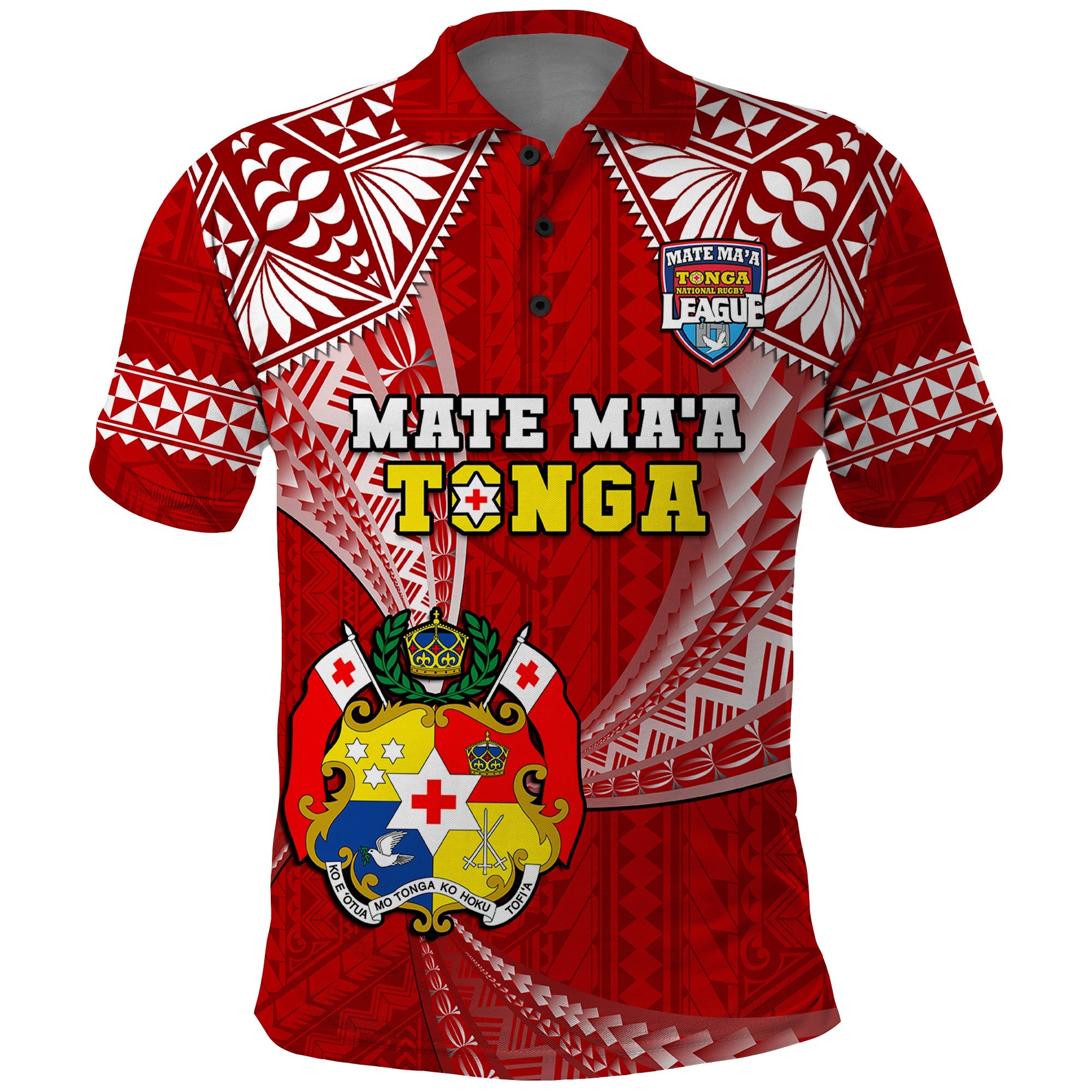 (Custom Text And Number) Tonga Rugby Polo Shirt Mate Maa Tonga Pacific Tongan Ngatu LT14