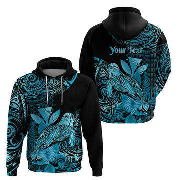 Custom Hawaii Monk Seal Hoodie Polynesian Kakau With Kanaka Turquoise LT14