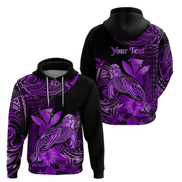 Custom Hawaii Monk Seal Hoodie Polynesian Kakau With Kanaka Purple LT14