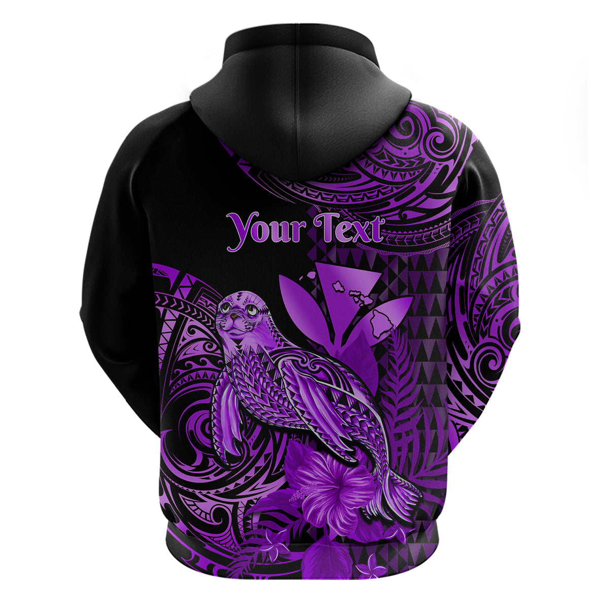 Custom Hawaii Monk Seal Hoodie Polynesian Kakau With Kanaka Purple LT14