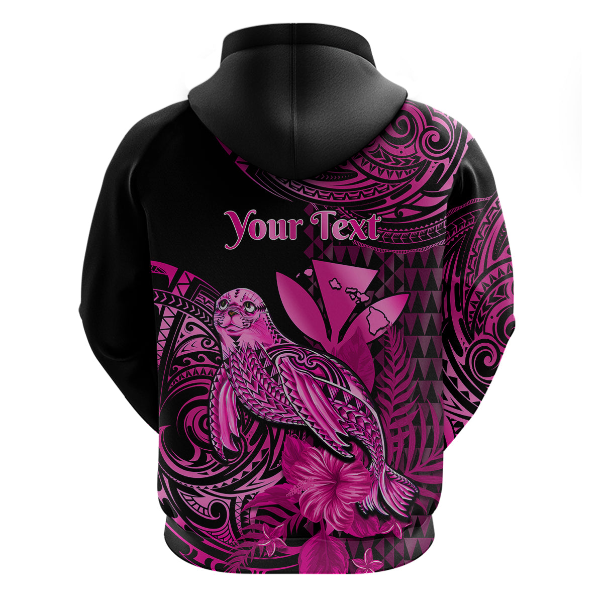Custom Hawaii Monk Seal Hoodie Polynesian Kakau With Kanaka Pink LT14