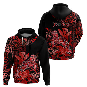 Custom Hawaii Monk Seal Hoodie Polynesian Kakau With Kanaka Red LT14