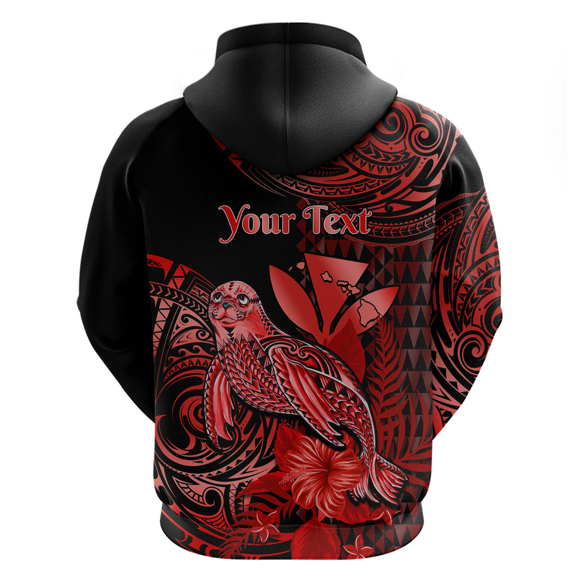 Custom Hawaii Monk Seal Hoodie Polynesian Kakau With Kanaka Red LT14