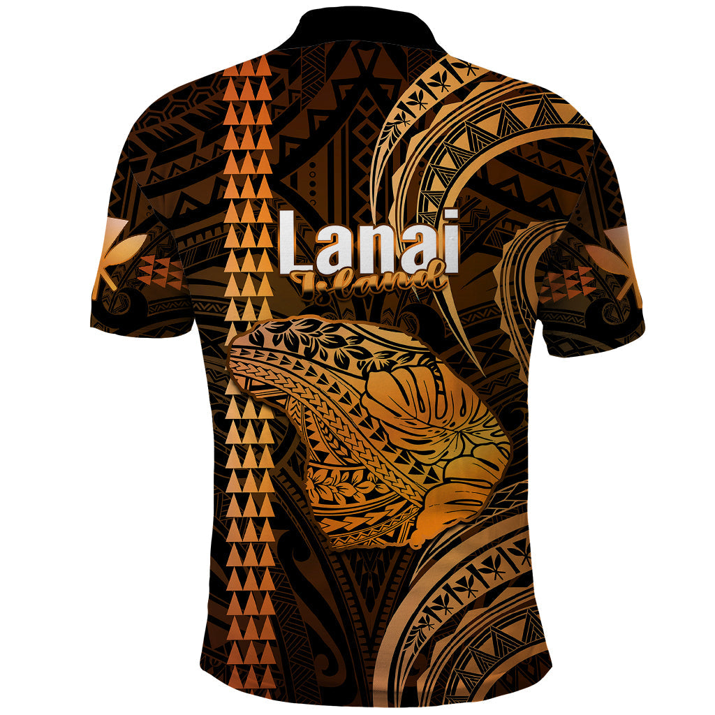 Polynesian Pride Hawaiian Islands Polo Shirt Lani Map Gold Kanaka With Kakau LT14