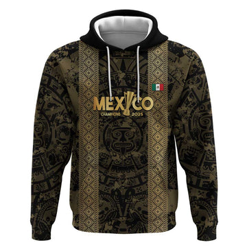Custom Mexico Football Hoodie 2025 El Tri Champions Gold Color LT14