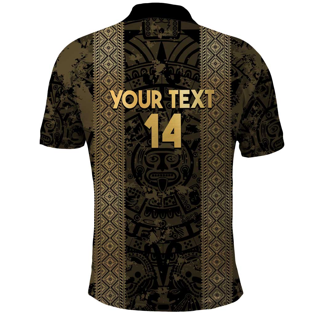 Custom Mexico Football Polo Shirt 2025 El Tri Champions Gold Color LT14