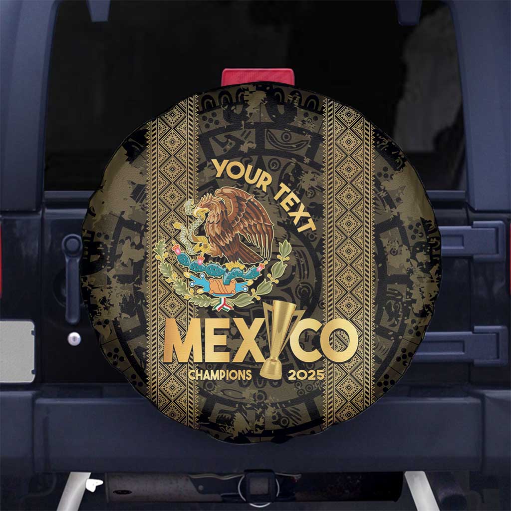 Custom Mexico Football Spare Tire Cover 2025 El Tri Champions Gold Color LT14