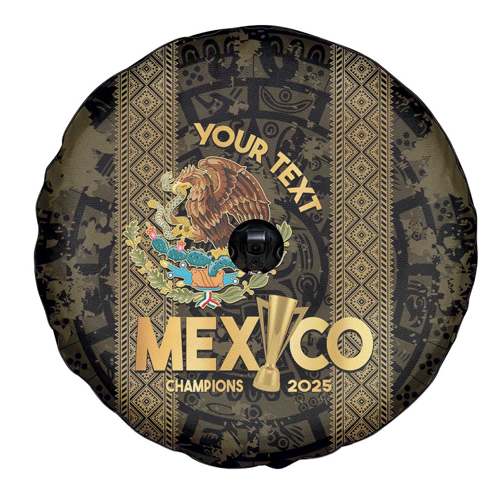 Custom Mexico Football Spare Tire Cover 2025 El Tri Champions Gold Color LT14