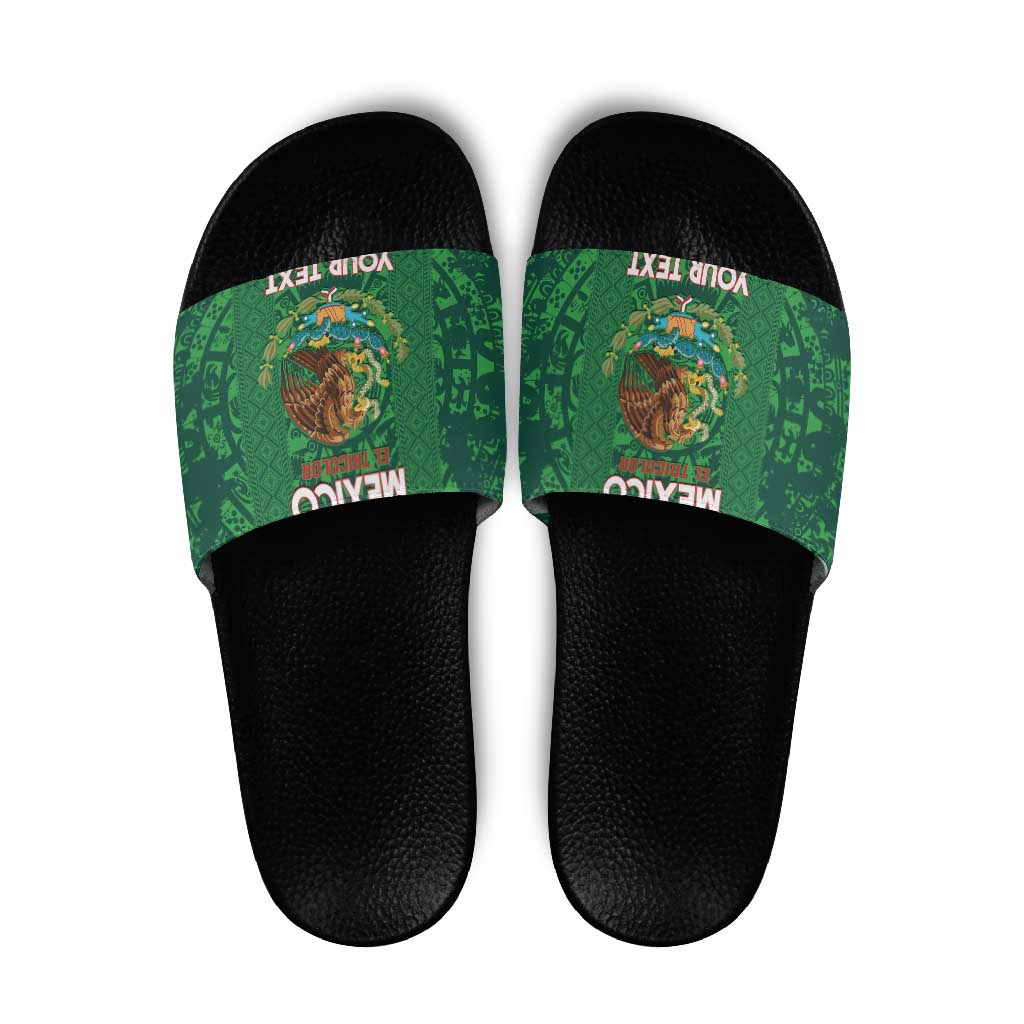 Custom Mexico Football Slide Sandals 2025 El Tri Champions Green Color LT14