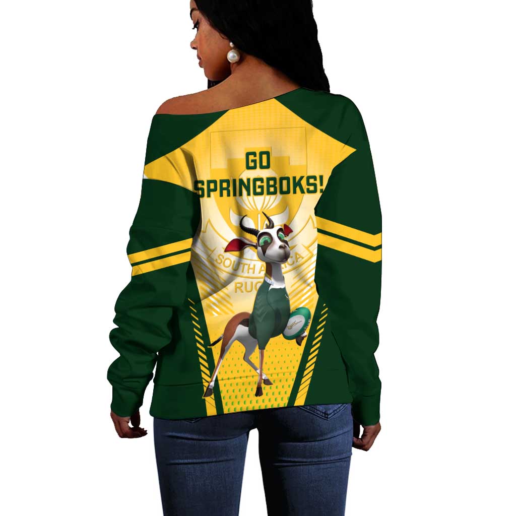 South Africa Rugby Off Shoulder Sweater Cute Springboks Mascot LT14