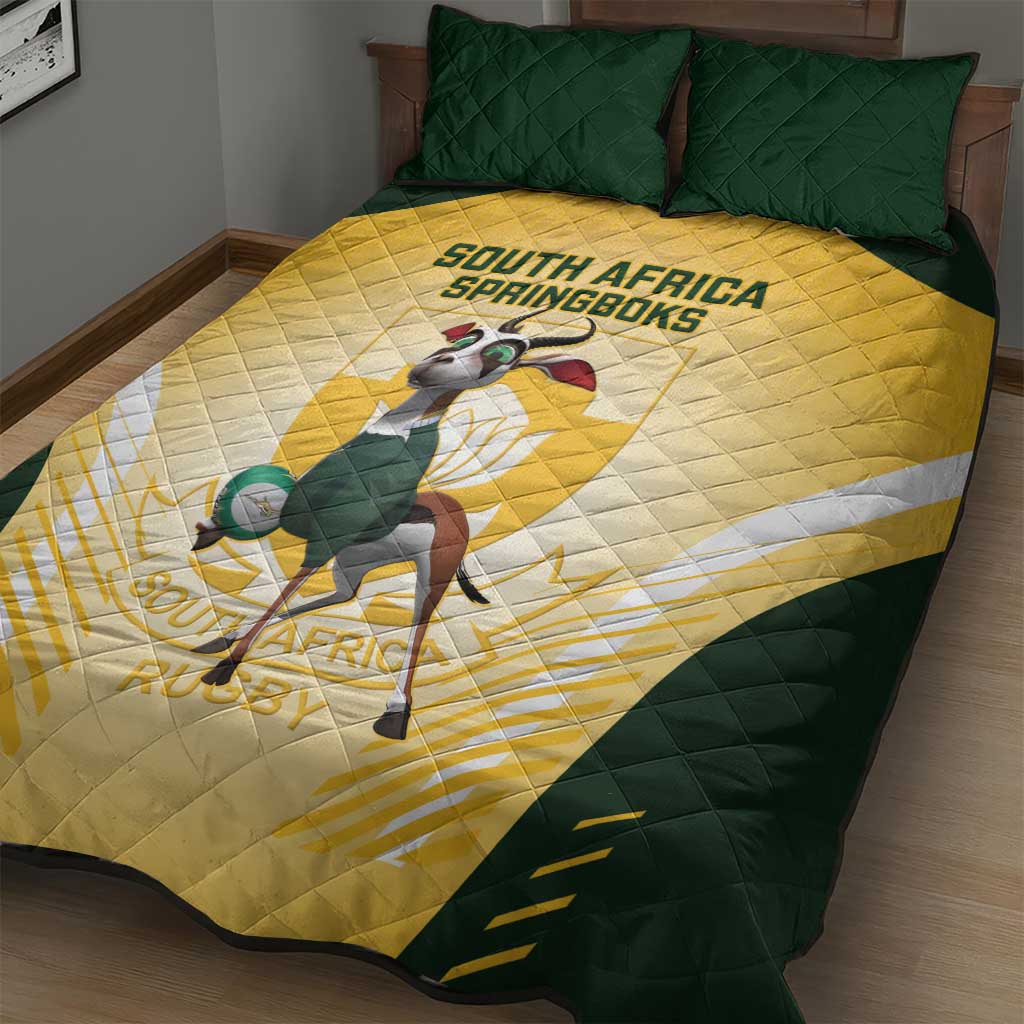 South Africa Rugby Quilt Bed Set Cute Springboks Mascot LT14