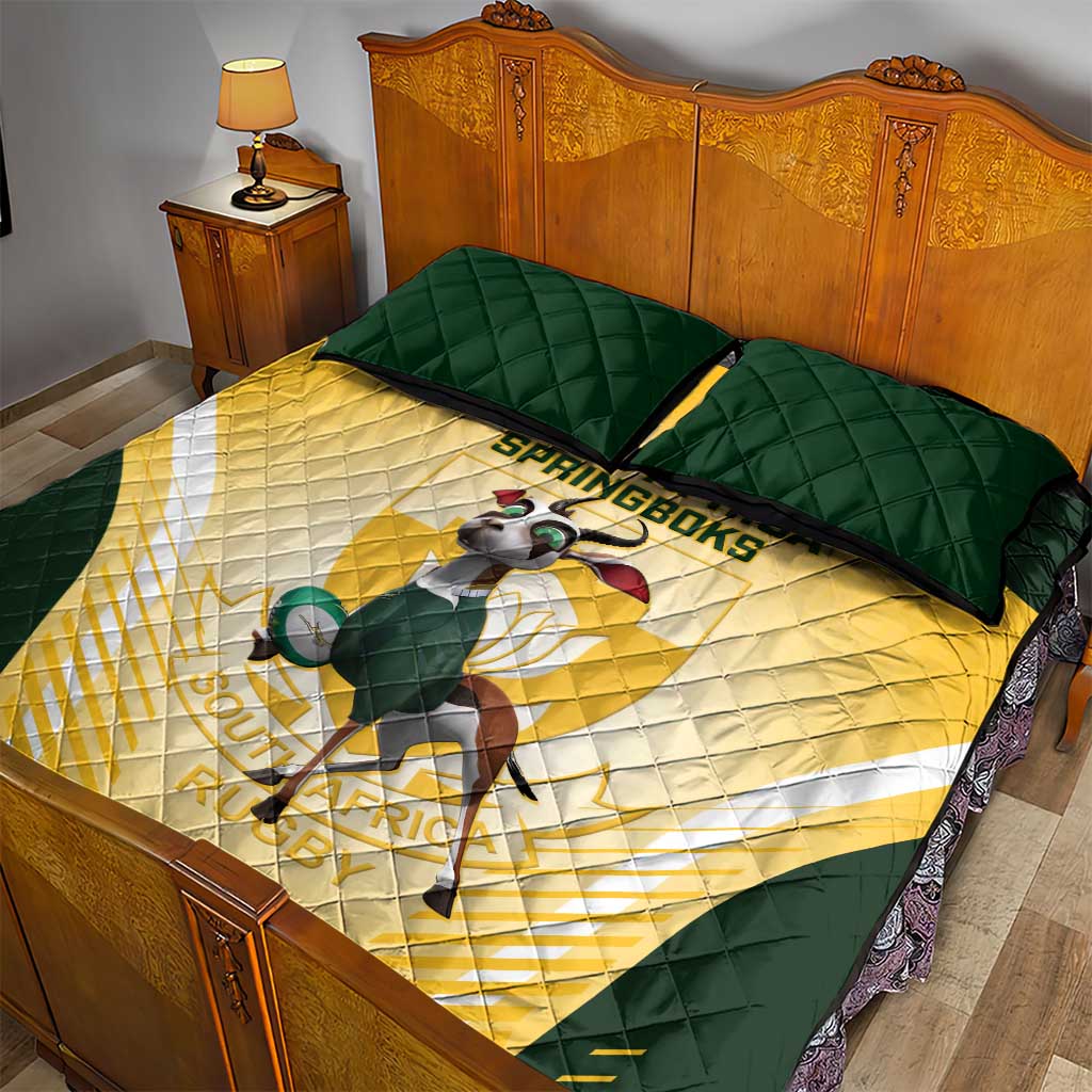 South Africa Rugby Quilt Bed Set Cute Springboks Mascot LT14