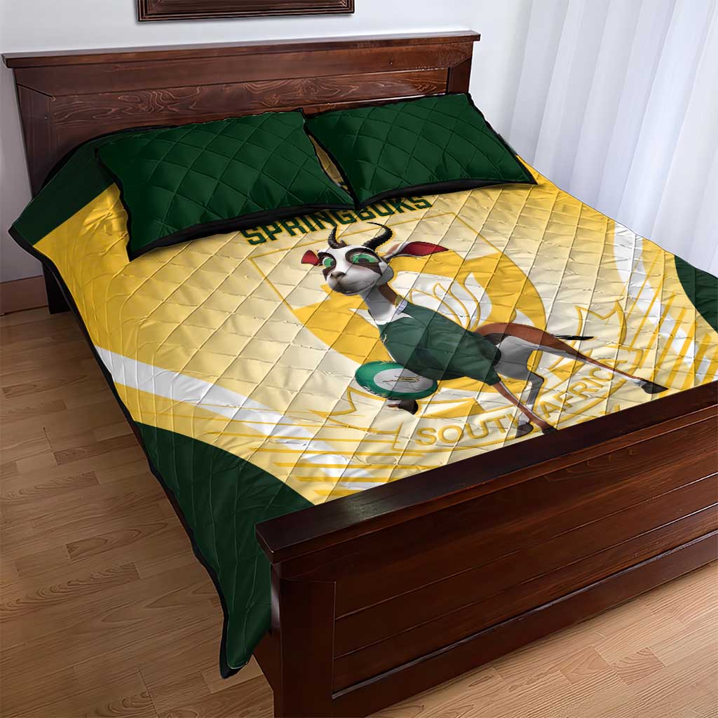 South Africa Rugby Quilt Bed Set Cute Springboks Mascot LT14