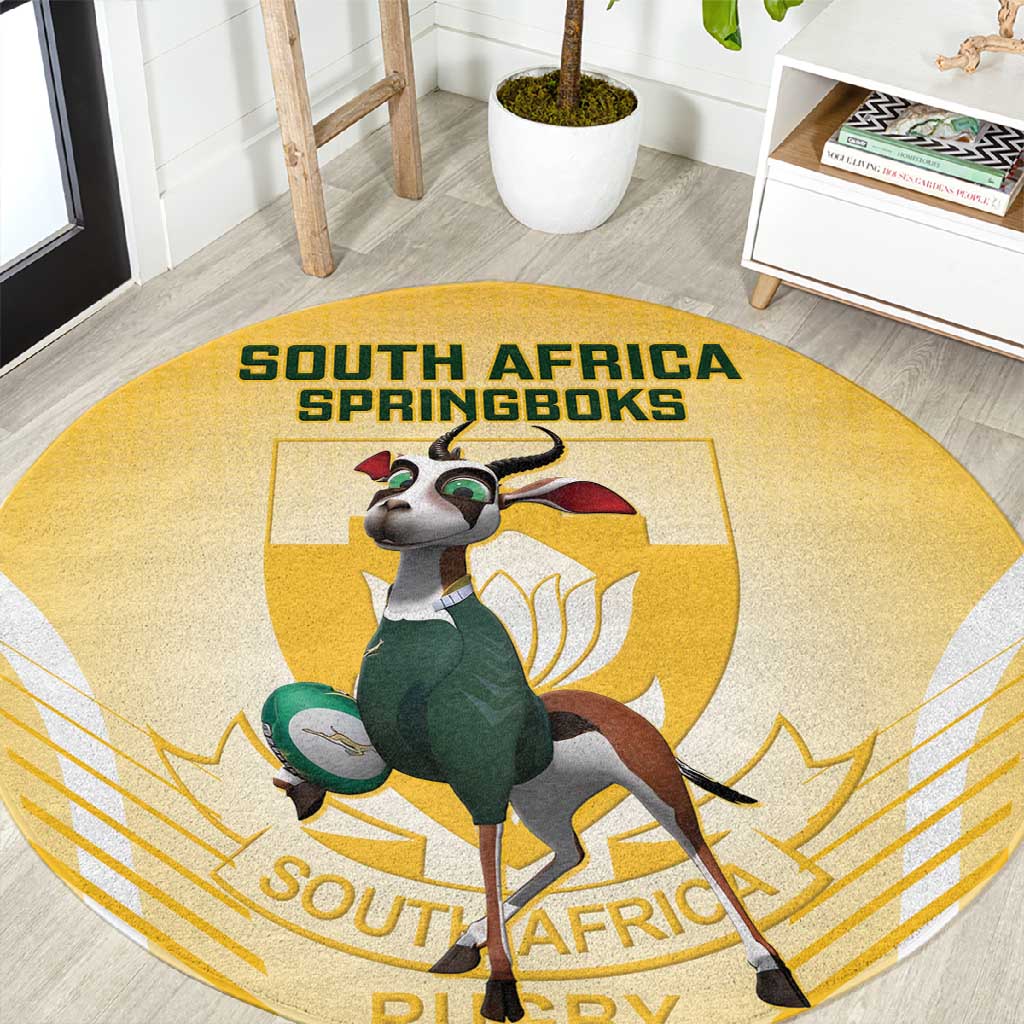 South Africa Rugby Round Carpet Cute Springboks Mascot LT14