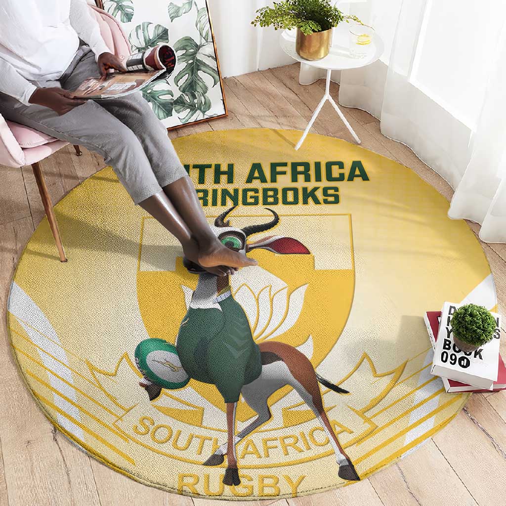 South Africa Rugby Round Carpet Cute Springboks Mascot LT14