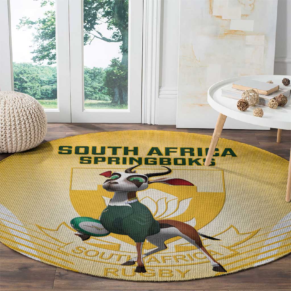 South Africa Rugby Round Carpet Cute Springboks Mascot LT14
