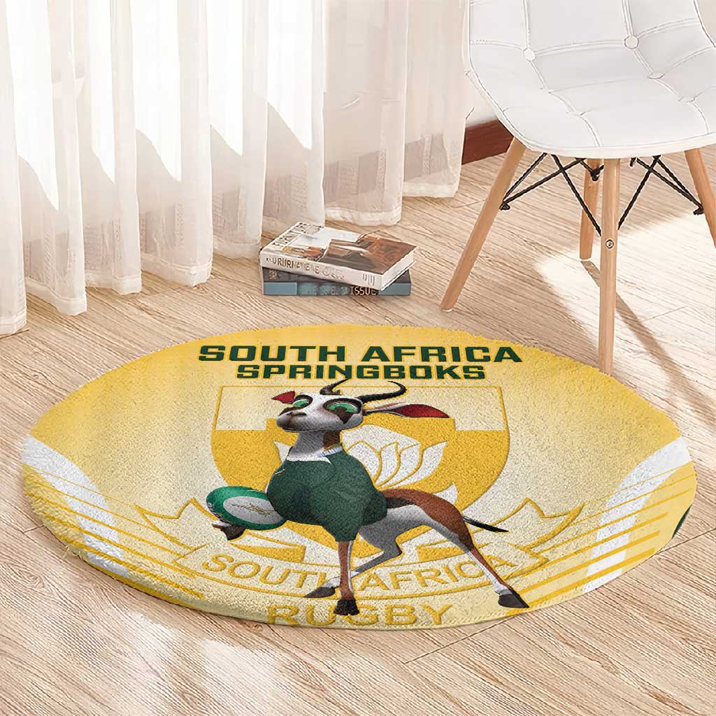 South Africa Rugby Round Carpet Cute Springboks Mascot LT14