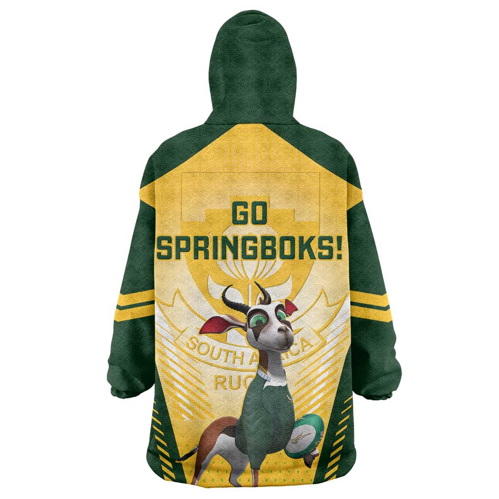 South Africa Rugby Wearable Blanket Hoodie Cute Springboks Mascot LT14