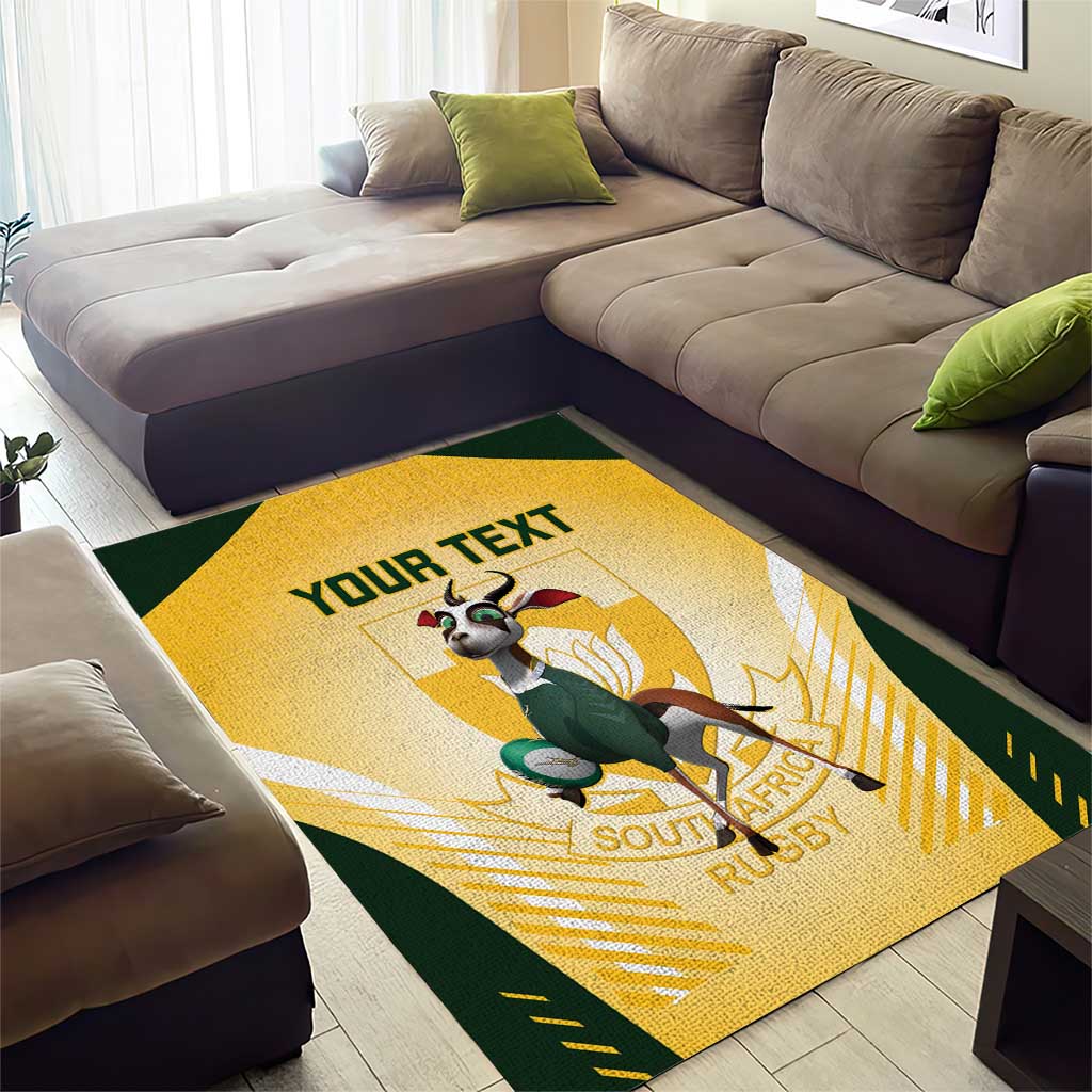 Custom South Africa Rugby Area Rug Cute Springboks Mascot LT14