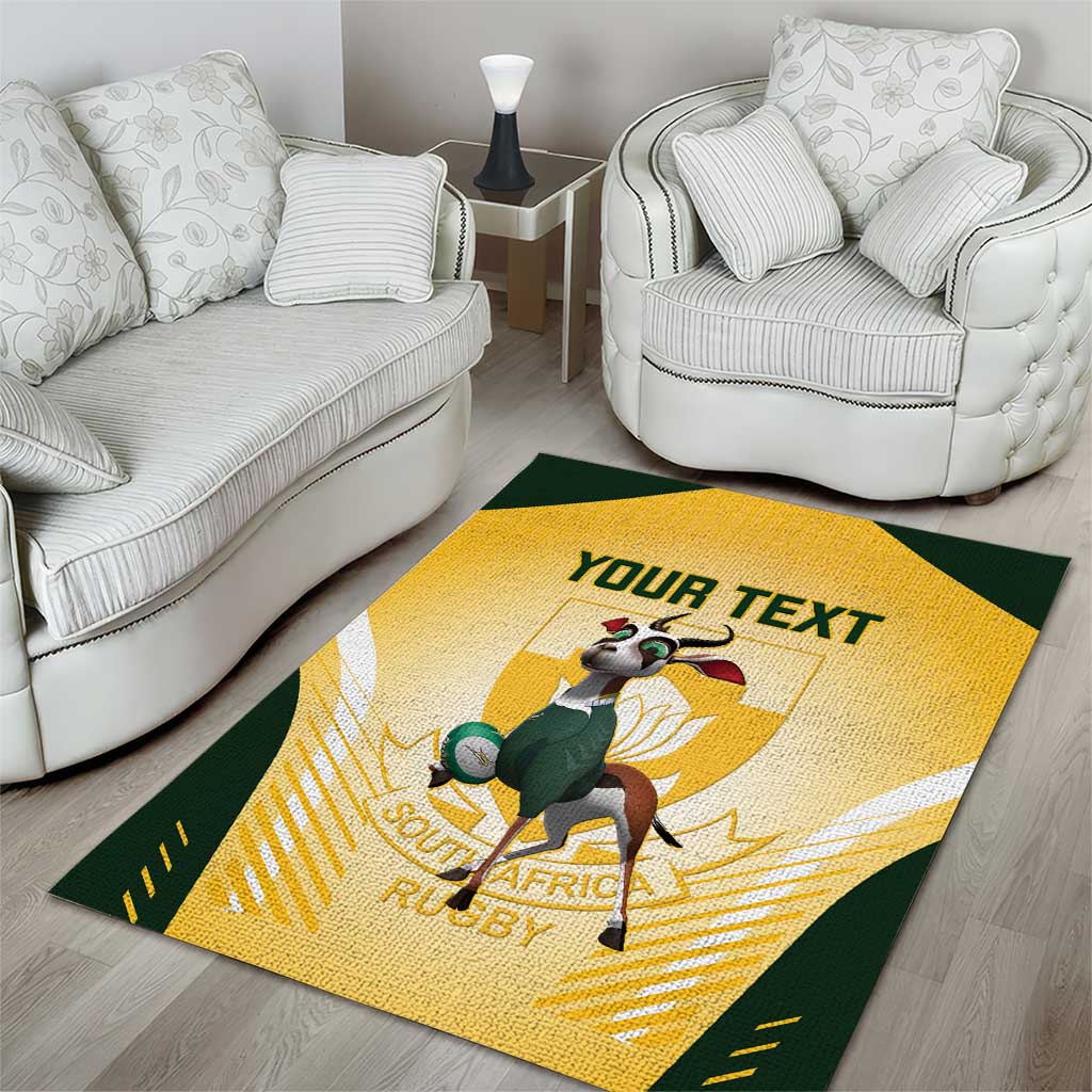 Custom South Africa Rugby Area Rug Cute Springboks Mascot LT14