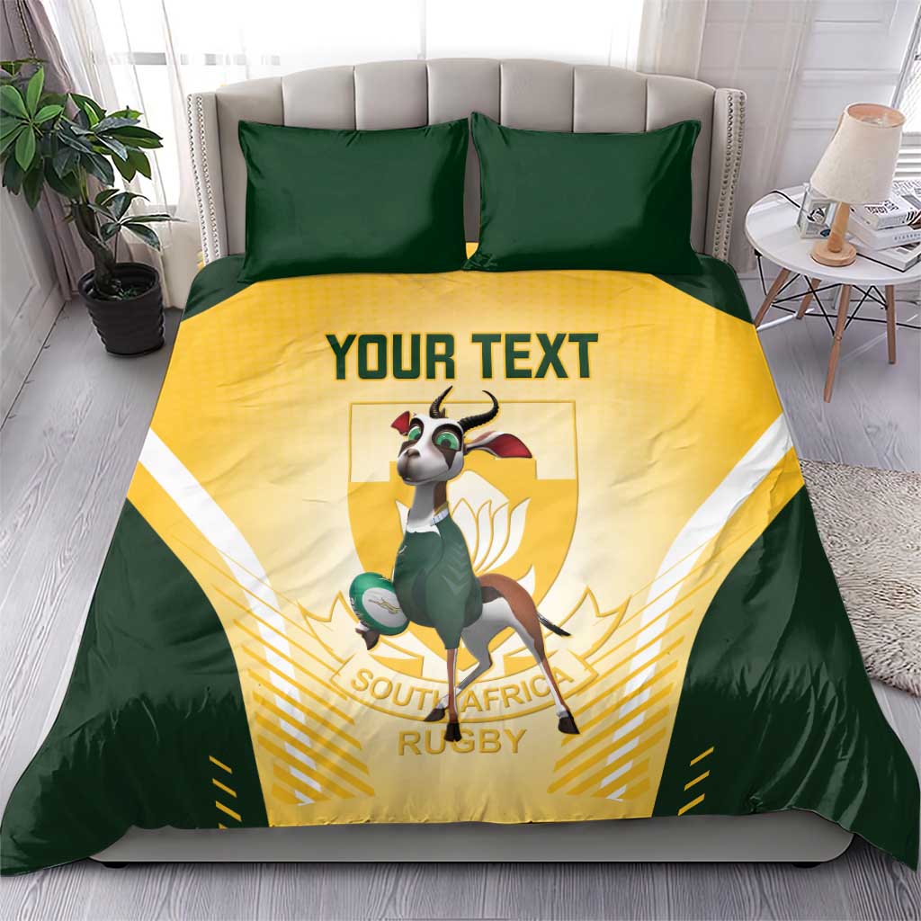 Custom South Africa Rugby Bedding Set Cute Springboks Mascot LT14