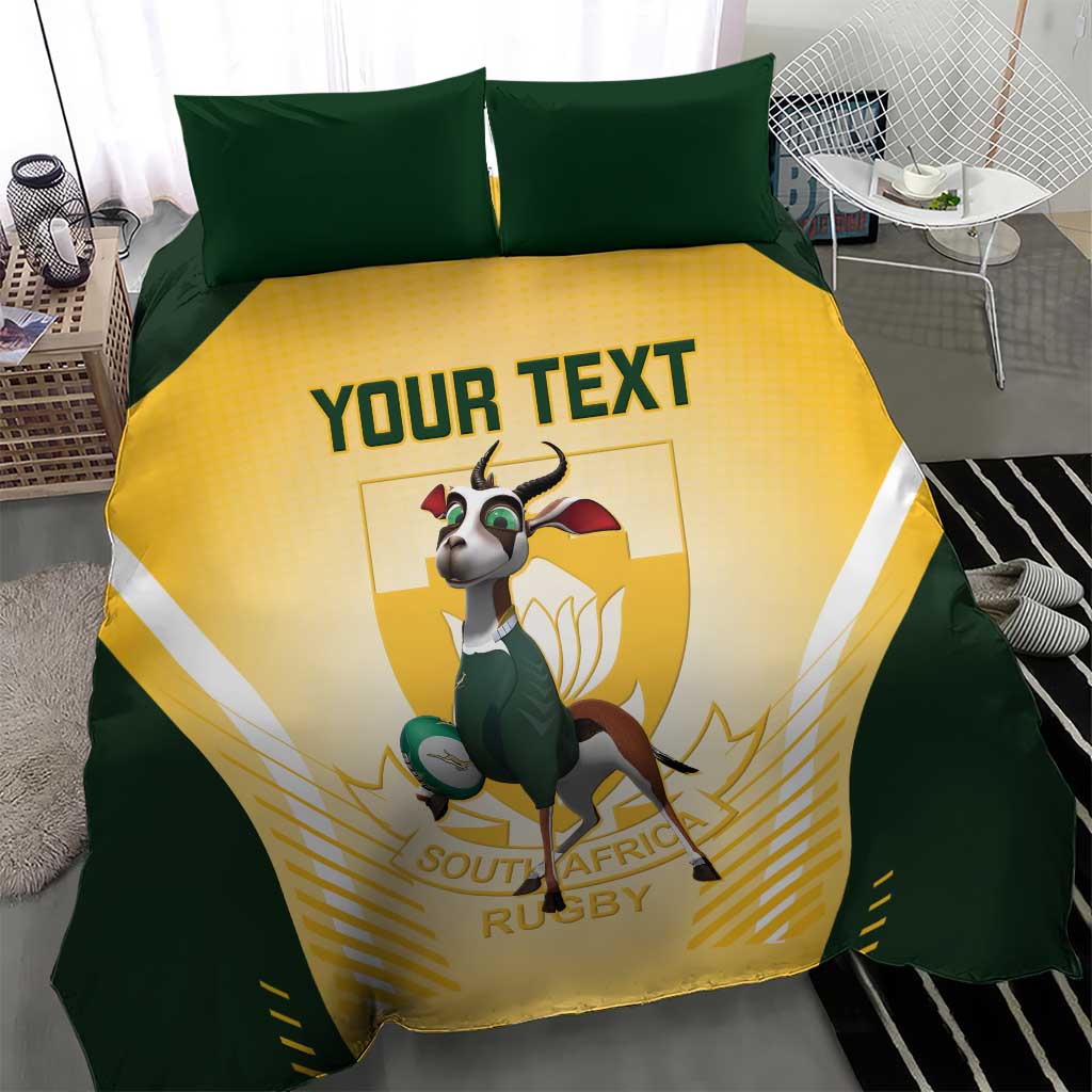 Custom South Africa Rugby Bedding Set Cute Springboks Mascot LT14