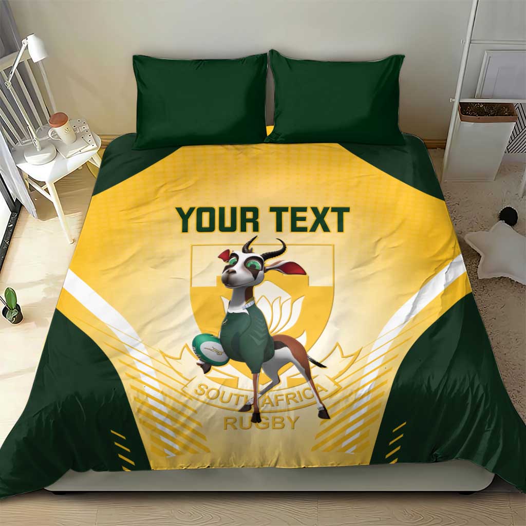 Custom South Africa Rugby Bedding Set Cute Springboks Mascot LT14