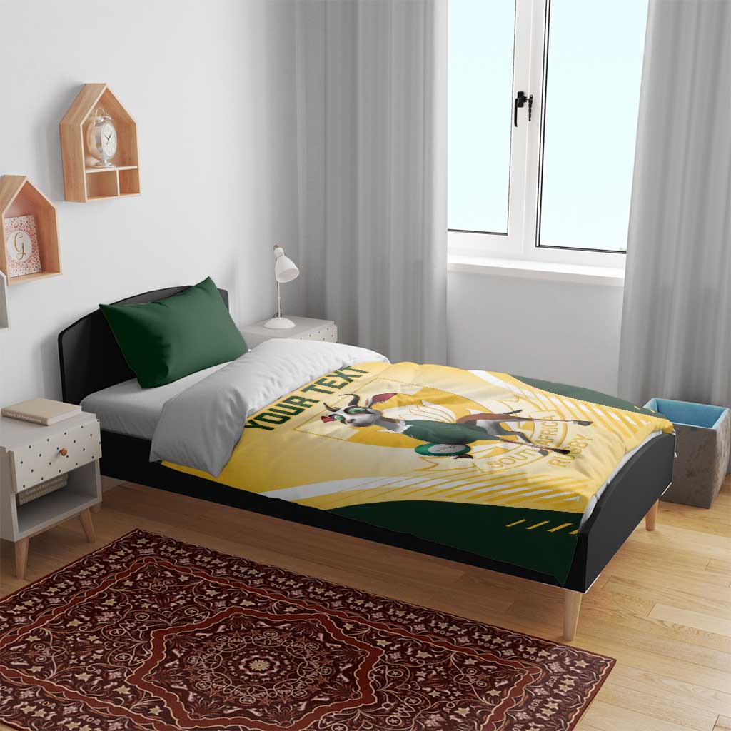 Custom South Africa Rugby Bedding Set Cute Springboks Mascot LT14