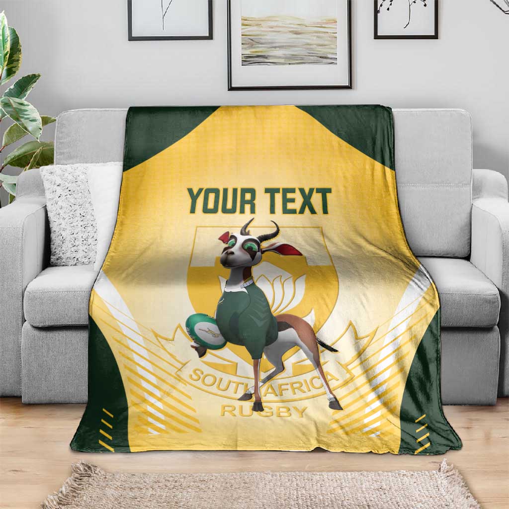 Custom South Africa Rugby Blanket Cute Springboks Mascot LT14