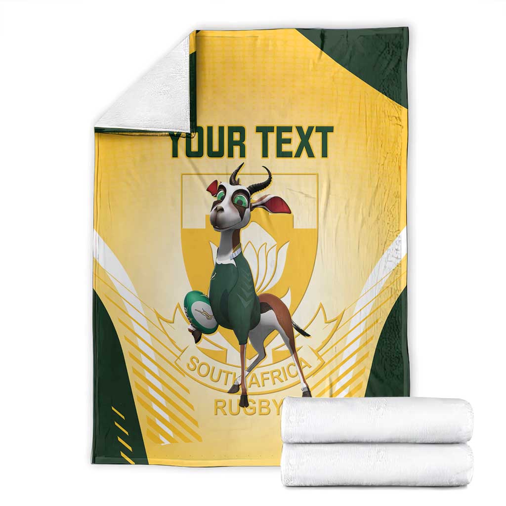 Custom South Africa Rugby Blanket Cute Springboks Mascot LT14
