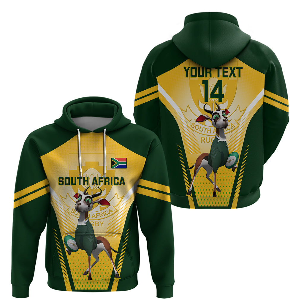 Custom South Africa Rugby Hoodie 2023 World Cup Springboks Mascot LT14