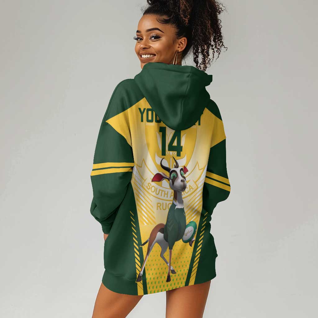 Custom South Africa Rugby Hoodie Dress Cute Springboks Mascot LT14