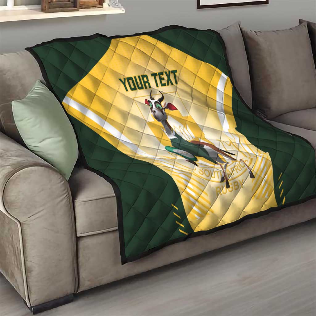 Custom South Africa Rugby Quilt Cute Springboks Mascot LT14