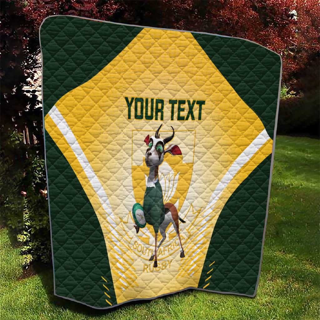 Custom South Africa Rugby Quilt Cute Springboks Mascot LT14