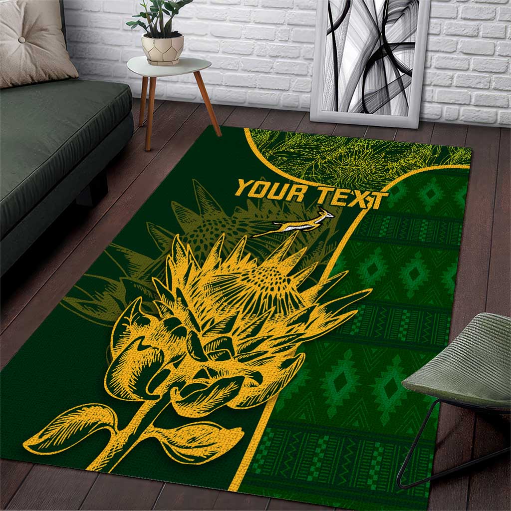 Custom South Africa Rugby Area Rug Go Champions Springboks Flower LT14