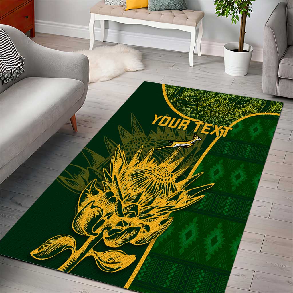Custom South Africa Rugby Area Rug Go Champions Springboks Flower LT14
