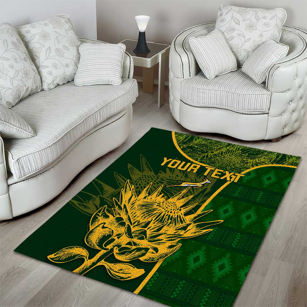 Custom South Africa Rugby Area Rug Go Champions Springboks Flower LT14