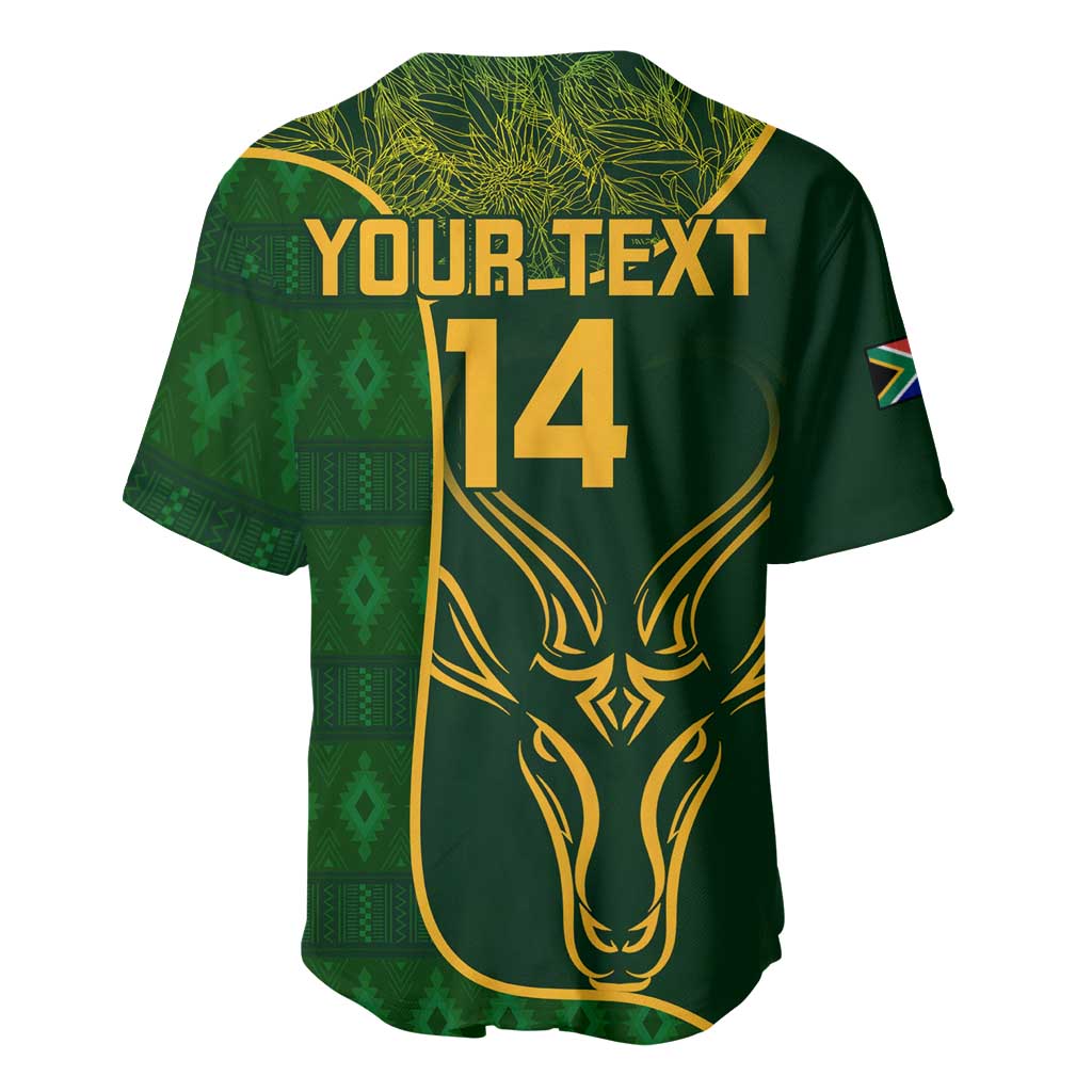 Custom South Africa Rugby Baseball Jersey Go Champions Springboks Flower LT14