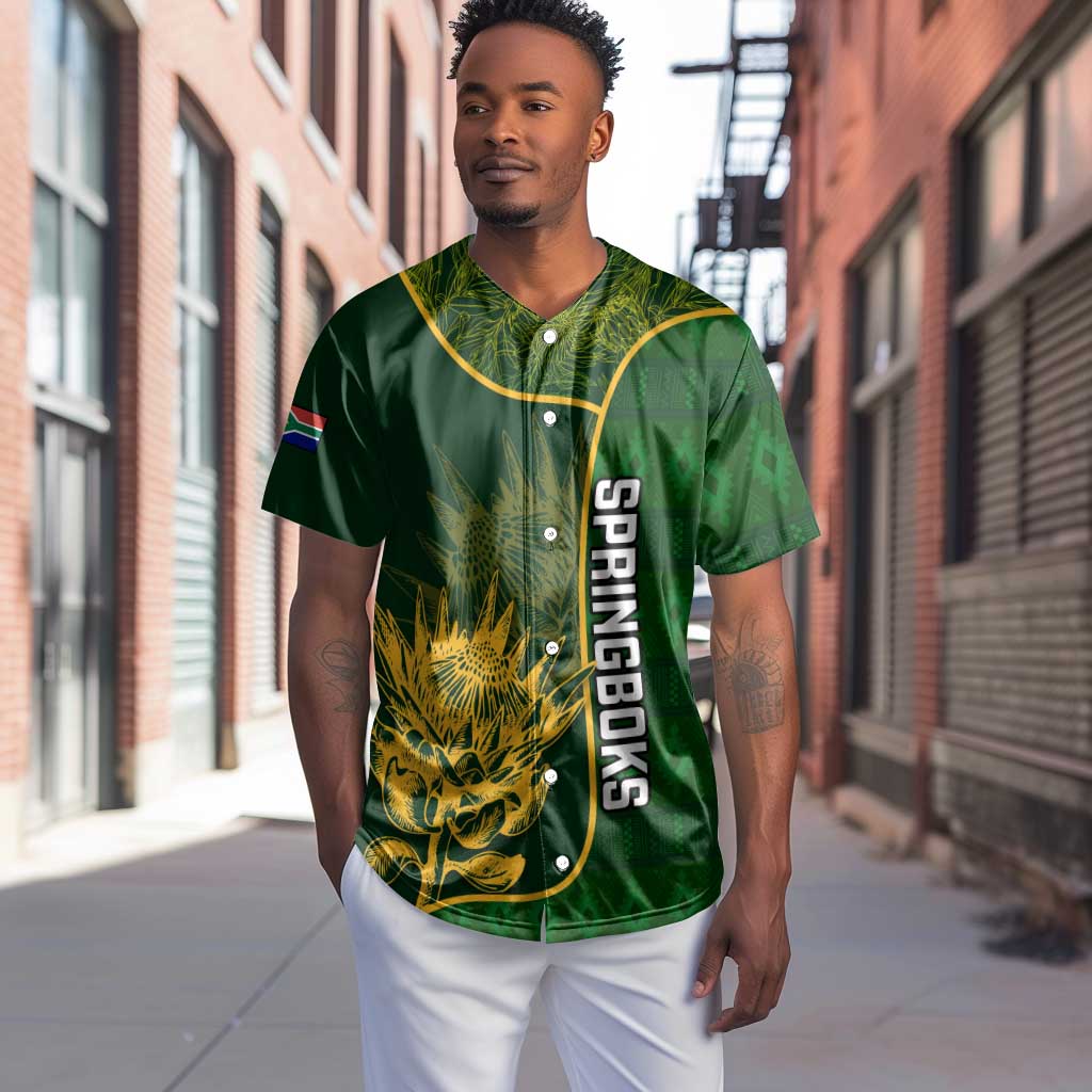 Custom South Africa Rugby Baseball Jersey Go Champions Springboks Flower LT14