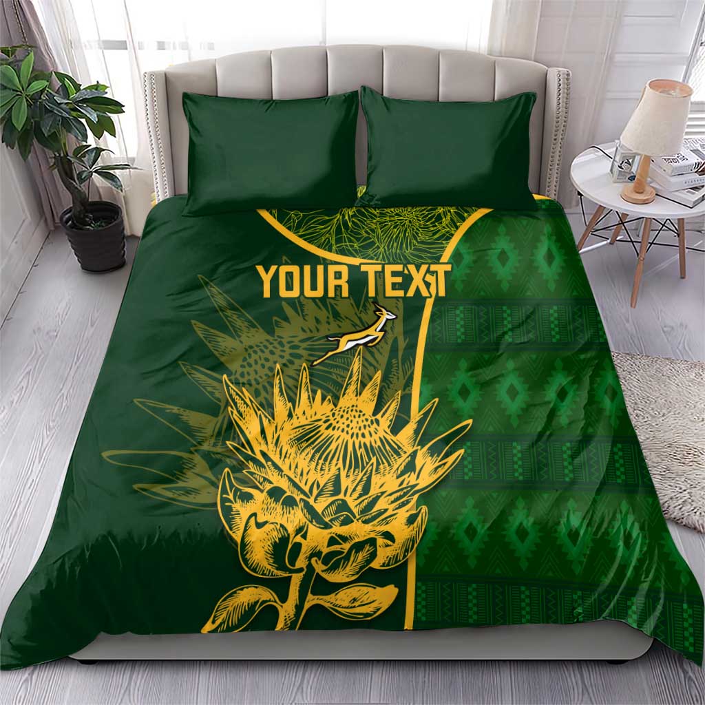 Custom South Africa Rugby Bedding Set Go Champions Springboks Flower LT14