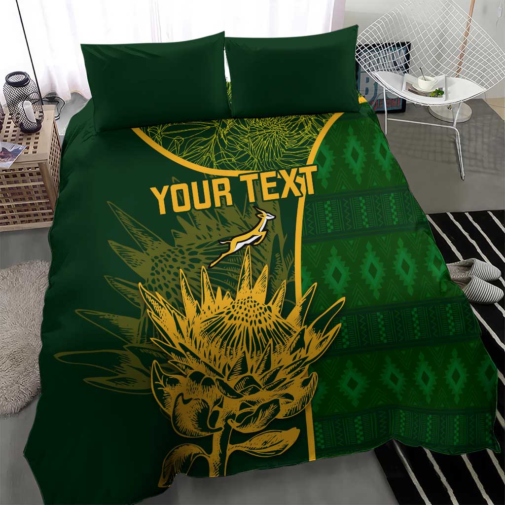 Custom South Africa Rugby Bedding Set Go Champions Springboks Flower LT14