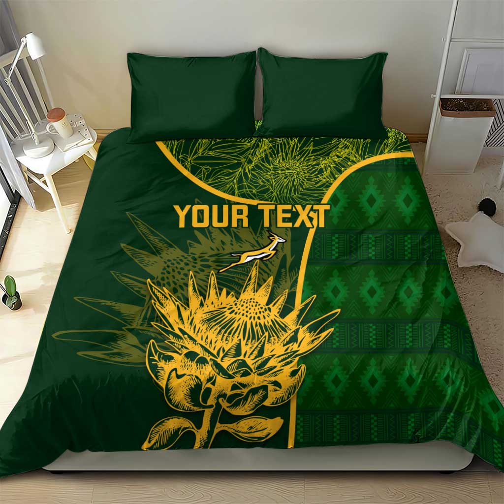 Custom South Africa Rugby Bedding Set Go Champions Springboks Flower LT14