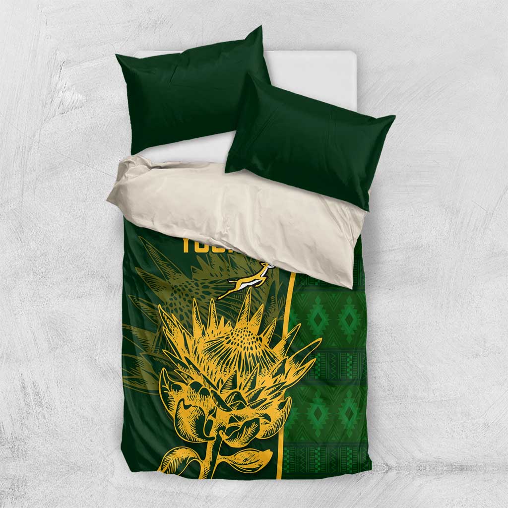 Custom South Africa Rugby Bedding Set Go Champions Springboks Flower LT14