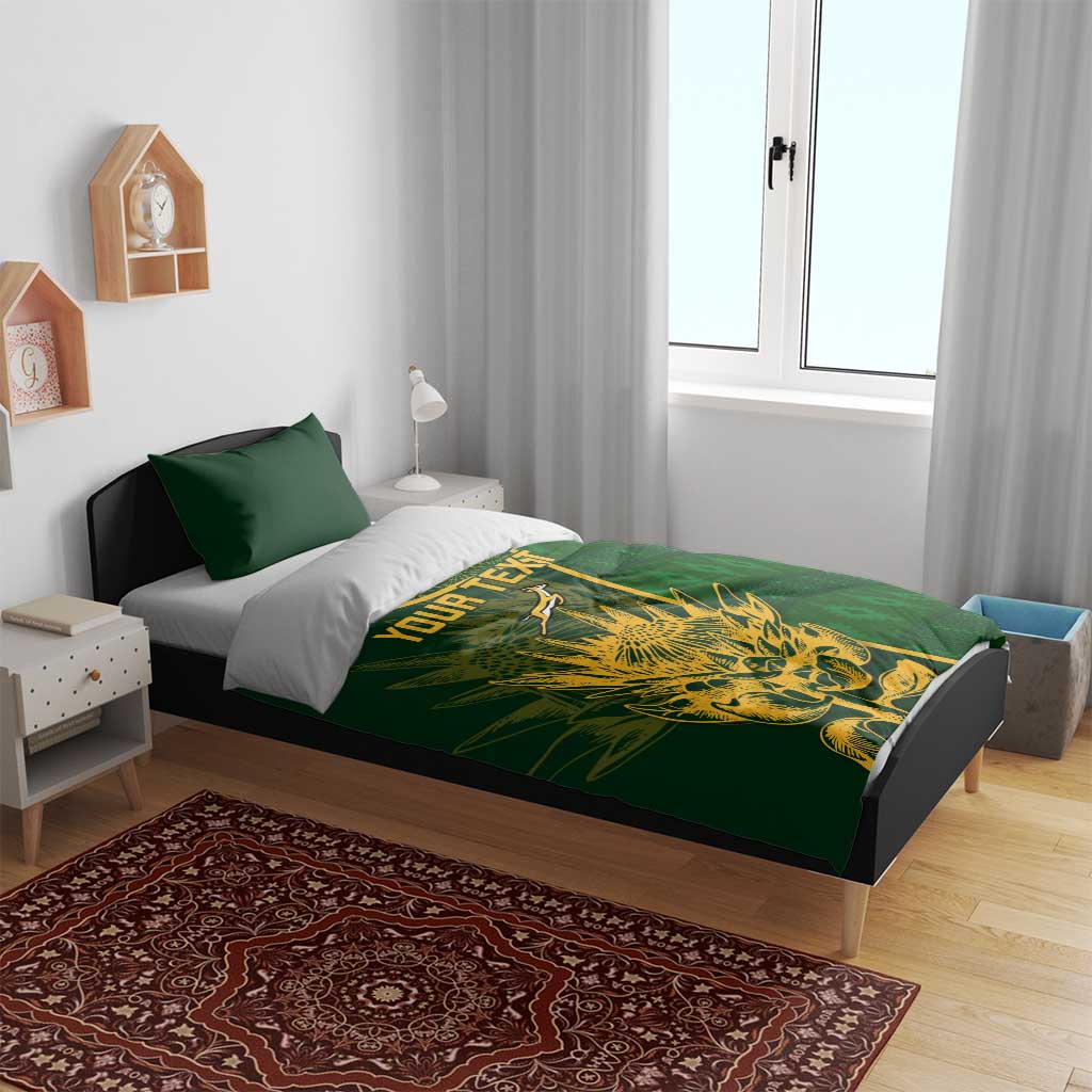 Custom South Africa Rugby Bedding Set Go Champions Springboks Flower LT14