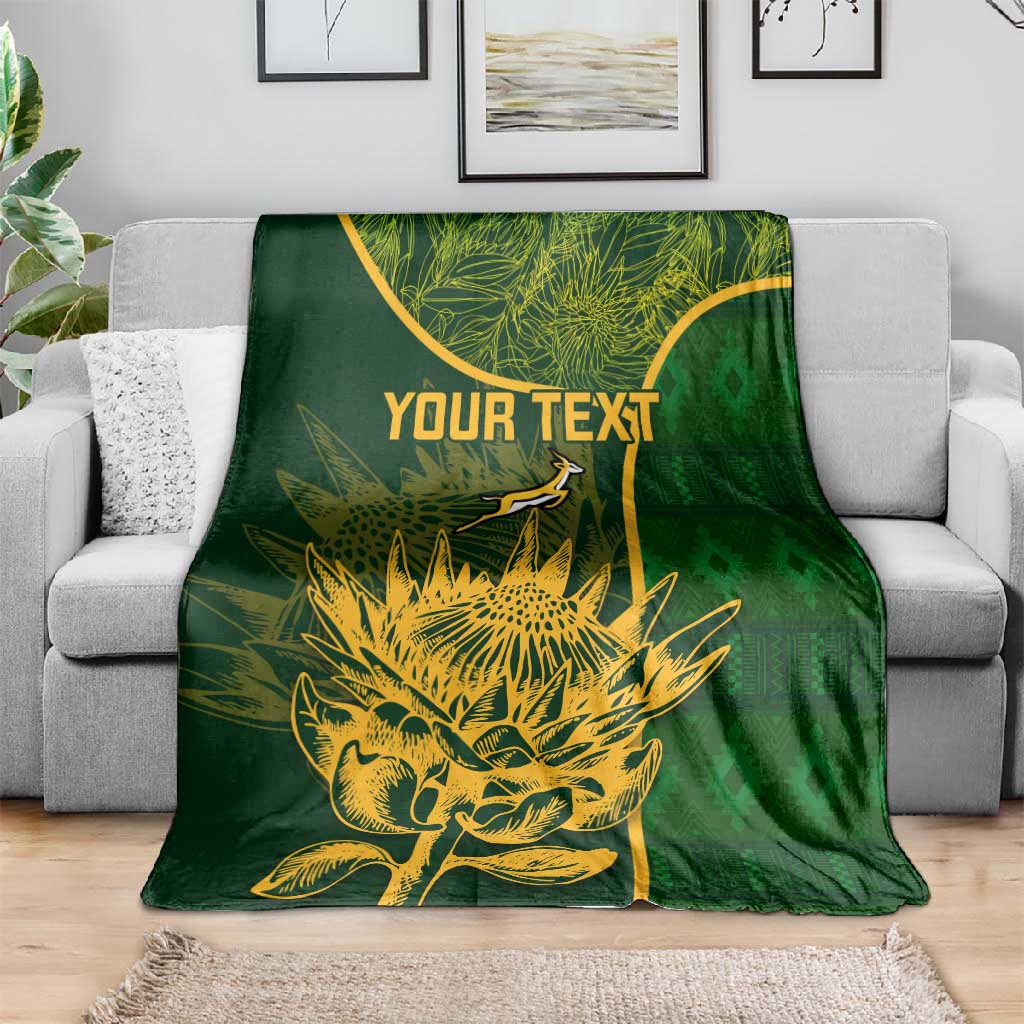 Custom South Africa Rugby Blanket Go Champions Springboks Flower LT14