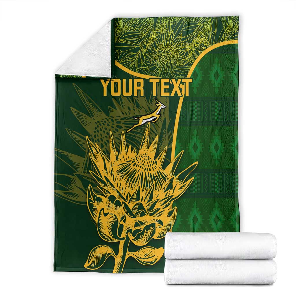 Custom South Africa Rugby Blanket Go Champions Springboks Flower LT14