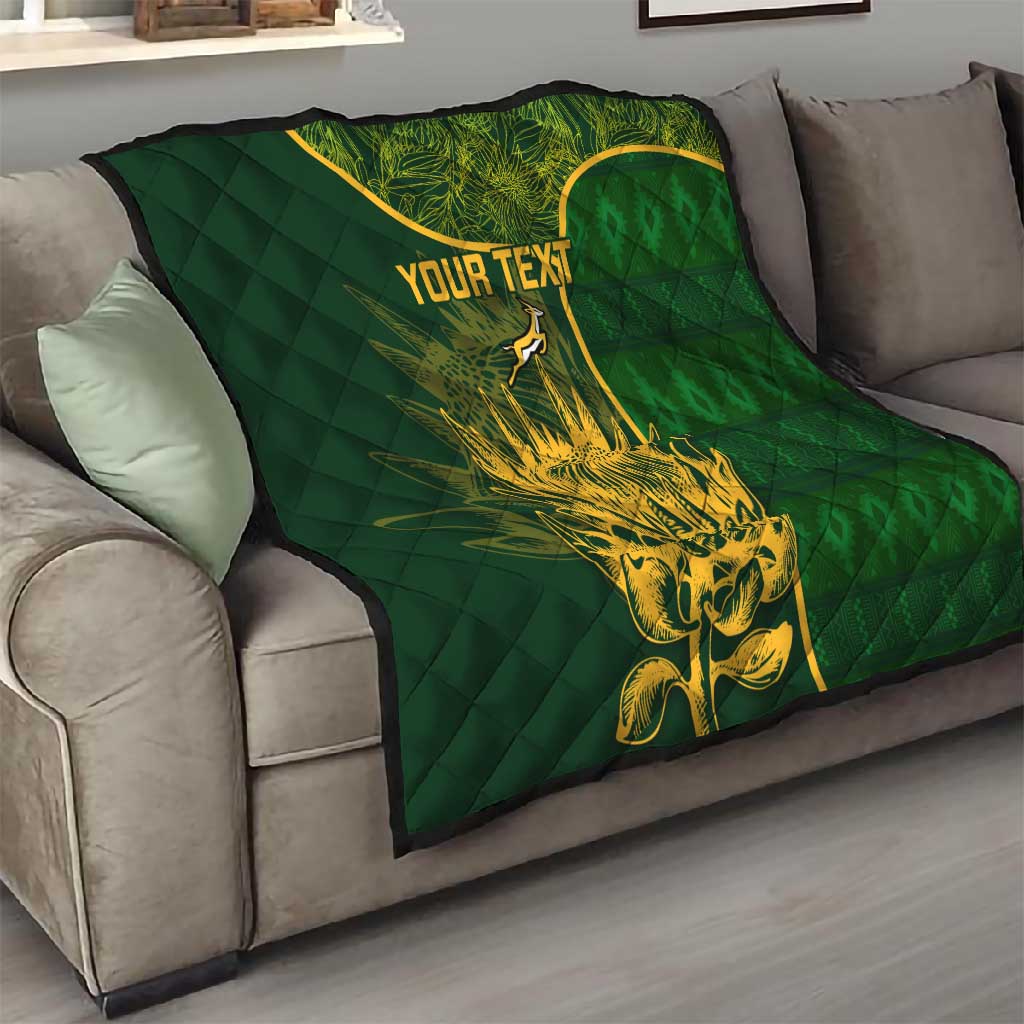 Custom South Africa Rugby Quilt Go Champions Springboks Flower LT14
