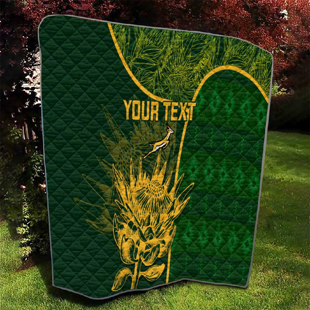 Custom South Africa Rugby Quilt Go Champions Springboks Flower LT14